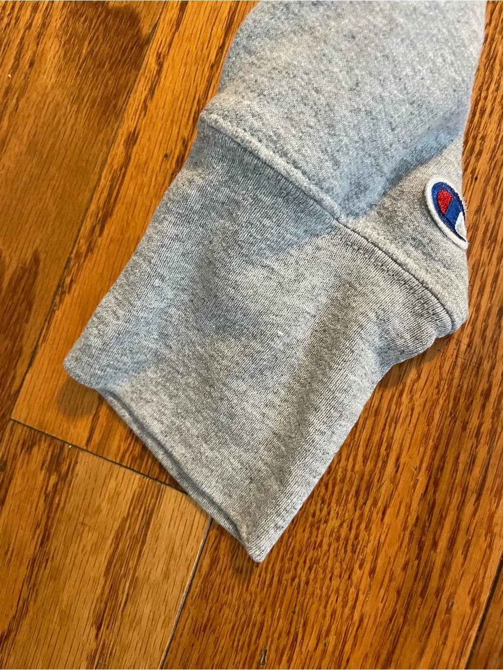Champion Kids Gray Pullover Hoodie With Blue Graphics Size L
